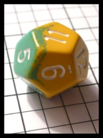 Dice : Dice - 12D - Chessex Half and Half Gold and Green - FA collection buy Dec 2010